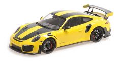 Minichamps Porsche 911 (991.2) GT2RS 2018 Yellow W/ WEISSACH Package W/ Black Wheels